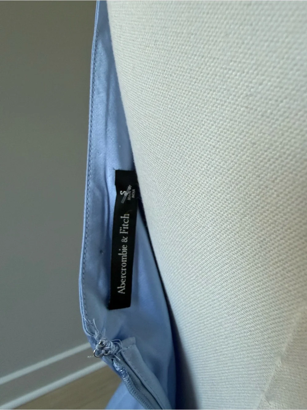 NWT Abercrombie & Fitch Dusty Blue Satin Twist Maxi Dress